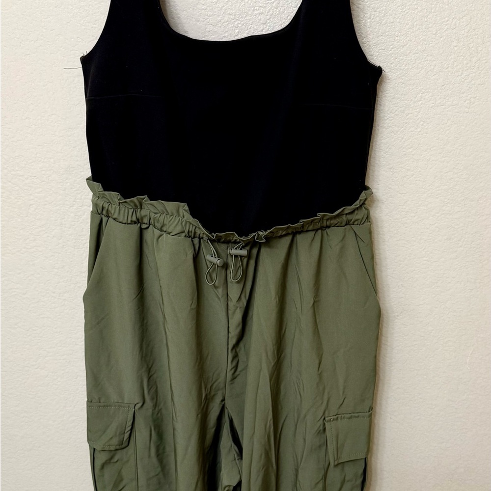 Derek Heart Black and Olive Jumpsuit
